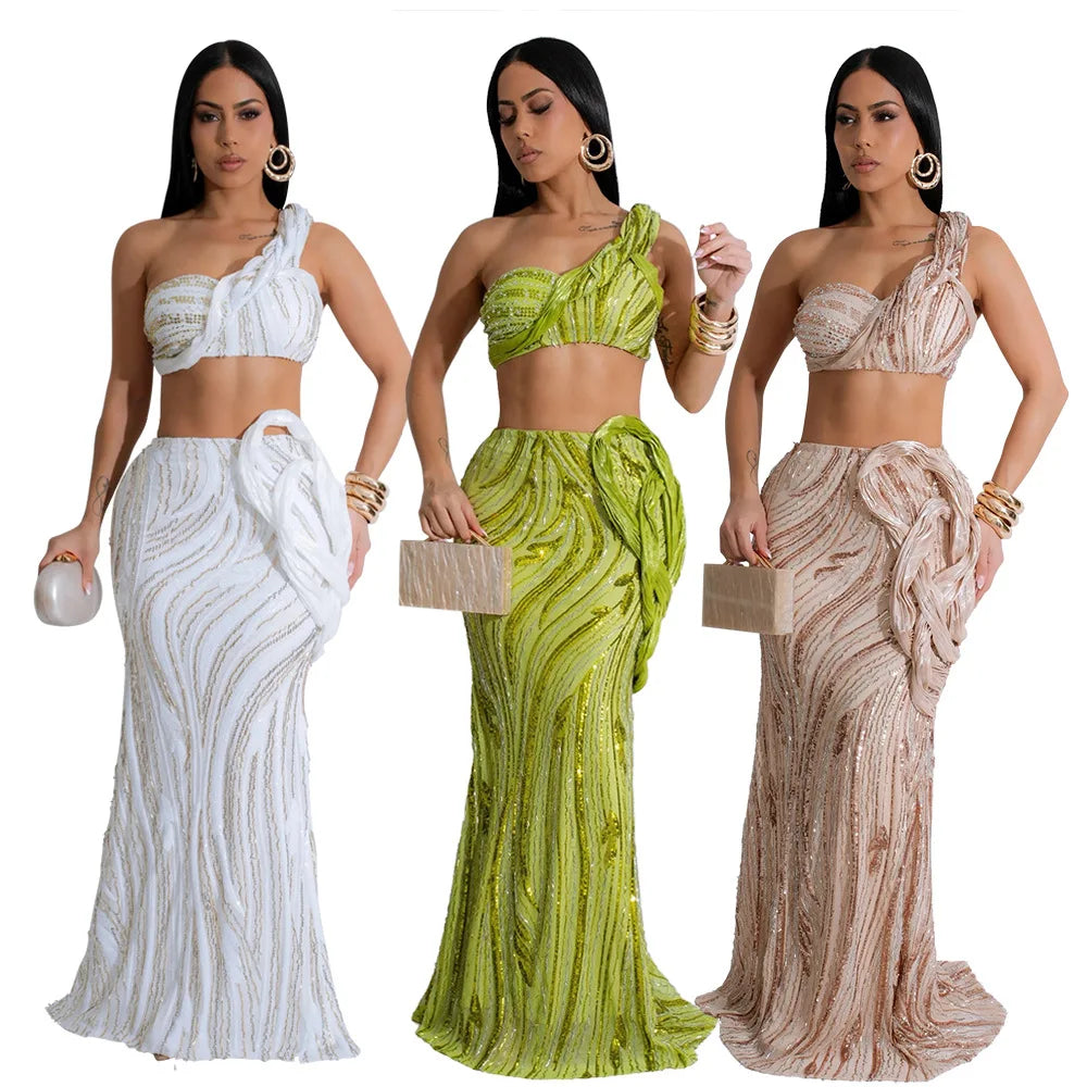 Starlight Siren Sequin Skirt Set