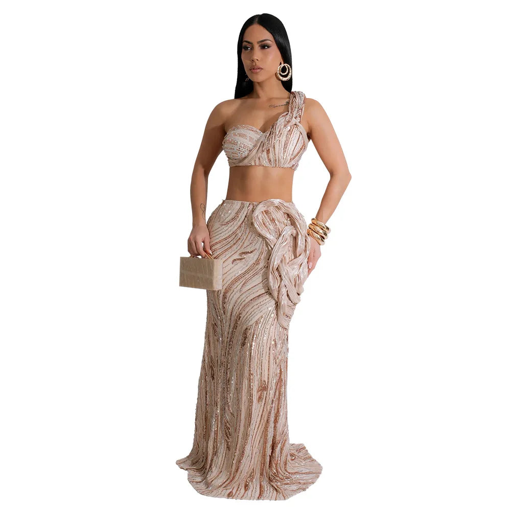 Starlight Siren Sequin Skirt Set