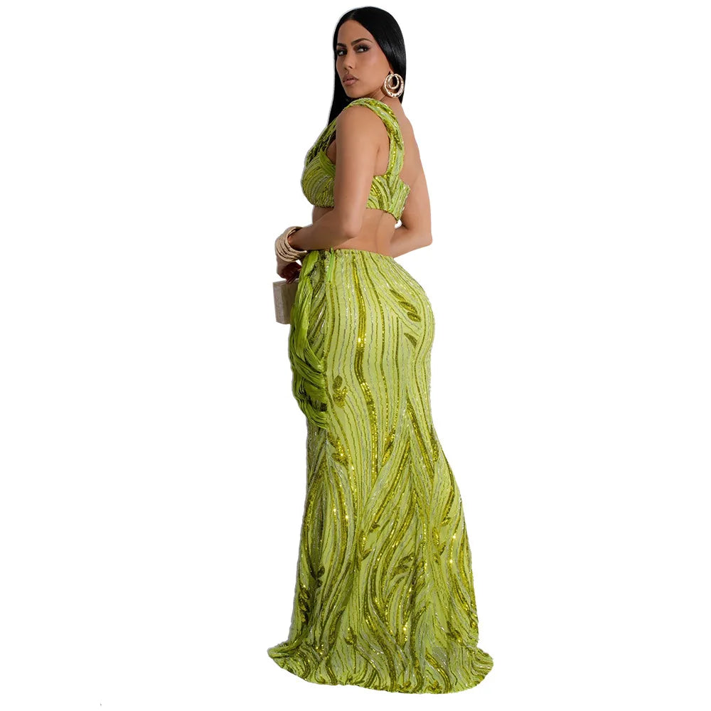 Starlight Siren Sequin Skirt Set