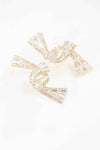 Crystal Ribbon Earrings - 1.75 inches / Crystals / Gold