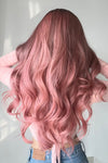 Fashion Wave Synthetic Long Wig in Pink 26''
