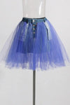 Dancer’s Colorful High Waist Mini Skirt - M / Blue