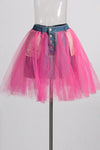 Dancer’s Colorful High Waist Mini Skirt - M / Magenta