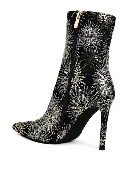 Oleander Sequin Embellished Stiletto Boots