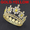Dynasty Rhinestone Crown - Gold-Yellow - Crowns