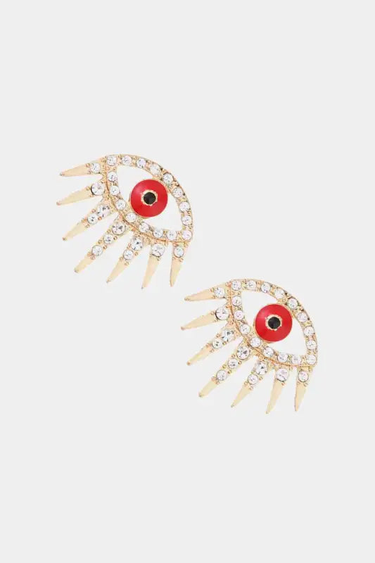 Evil Eye Rhinestone Drop Earrings