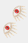 Evil Eye Rhinestone Drop Earrings