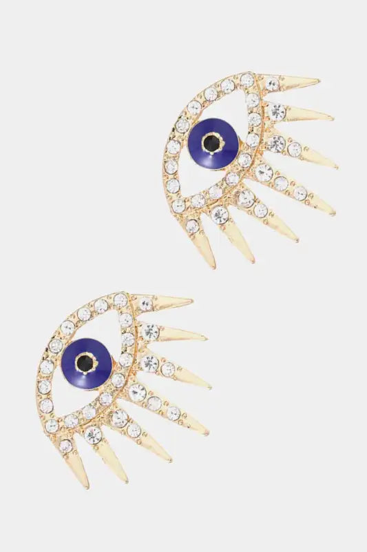 Evil Eye Rhinestone Drop Earrings