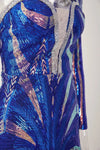Exquisite Collar Floor Length Sequin Dress - Maxi Dresses