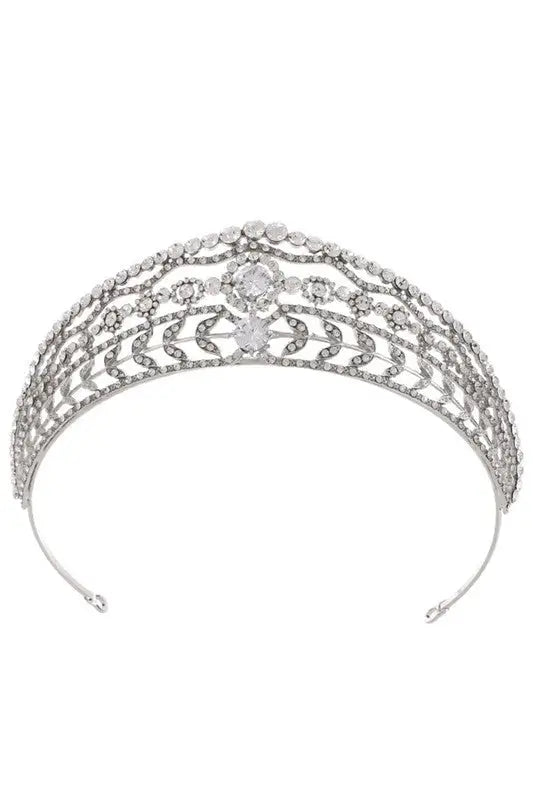 Eye Of Rhinestone Headband Crown - Silver - Headbands