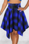 Lace Detail Plaid Mini Skirt