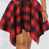 Lace Up Detail Plaid Mini Skirt