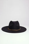 Fashionista Chain Fedora Hat - Black - Hats