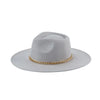 Fashionista Chain Fedora Hat - Gray - Hats