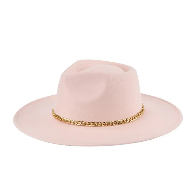 Fashionista Chain Fedora Hat - Pink - Hats