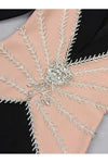 Faux Diamond Brooch Detailed Mini Dress - Dresses