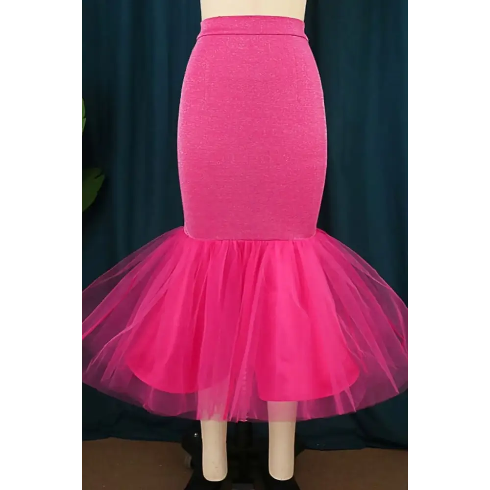 Flirty Flared High Waist Zip - Up Midi Skirt (S - 4XL)