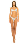 Foil Metallic String Tie Bikini - Silver / S - Bikinis