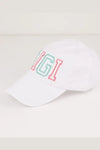 Gigi Bold Colorful Embroidered Hat - White - Baseball Hats