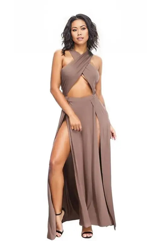 Goddess Vibes Double Slit Maxi Dress (M-3XL) - Dresses