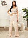 Going With The Flow Square Neck Top and Pants Set - XS