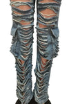 Grunge Style Ripped Cargo Jeans (S-2XL) - Denim