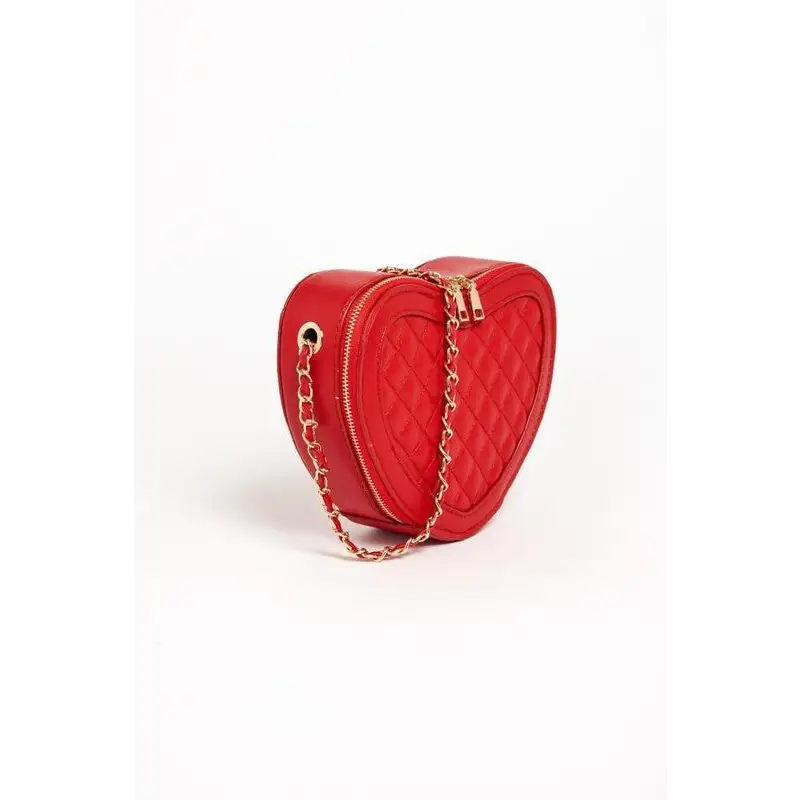 Heart Shape Crossbody Bag - Red - Bags