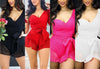 Hello Dolly One Shoulder Belted Backless Romper - Rompers