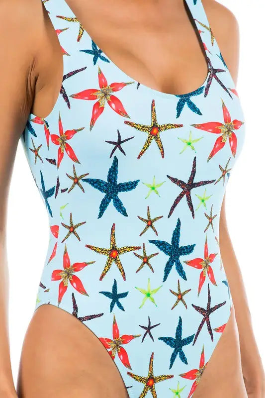 High-Cut Crushing On Starfish Swimsuit - One-Piece Swimsuits