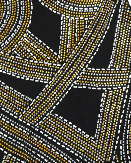 Hollywood Rhinestone Beaded Floor Length Dress (S-2XL)