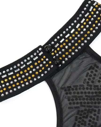 Hollywood Rhinestone Beaded Floor Length Dress (S-2XL)