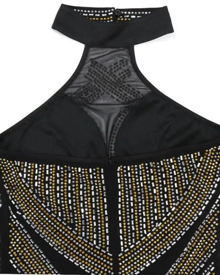 Hollywood Rhinestone Beaded Floor Length Dress (S-2XL)