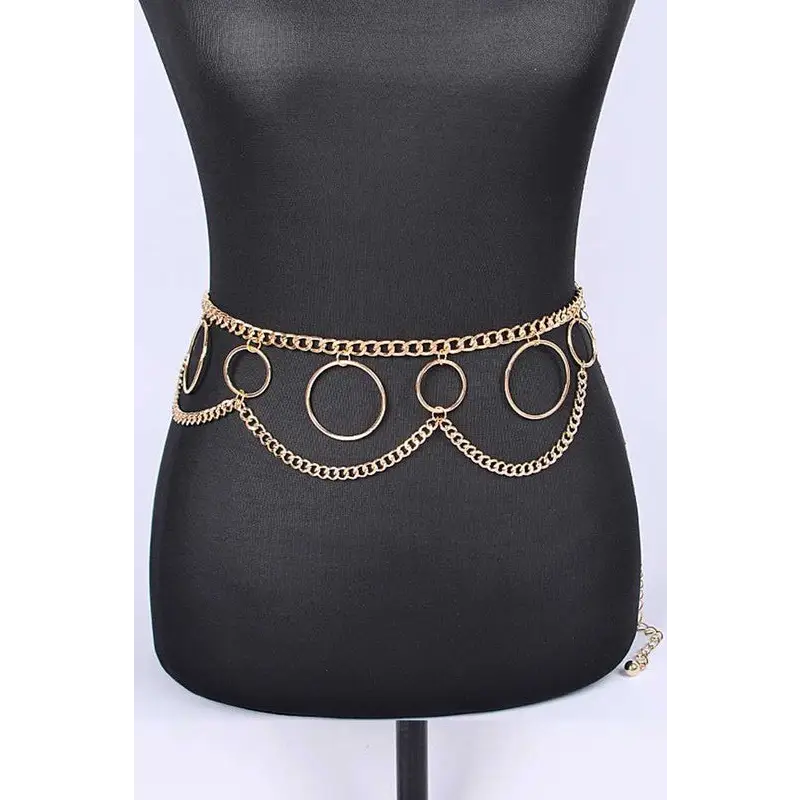 Hoop And Chain Iconic Belt - Gold / 45’ inches - Belts