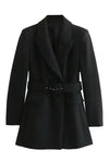 In Alignment Double Breasted Belted Blazer - S / Black
