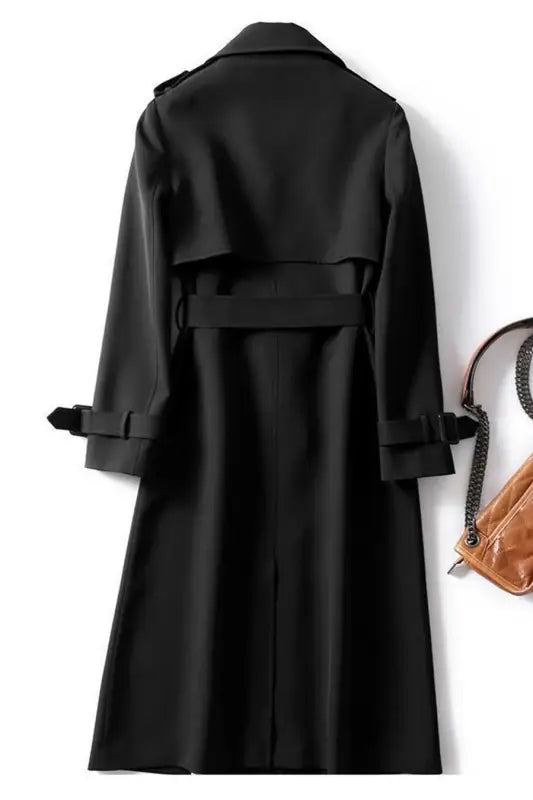 In The Trenches Long Belted Trench Coat With Lining