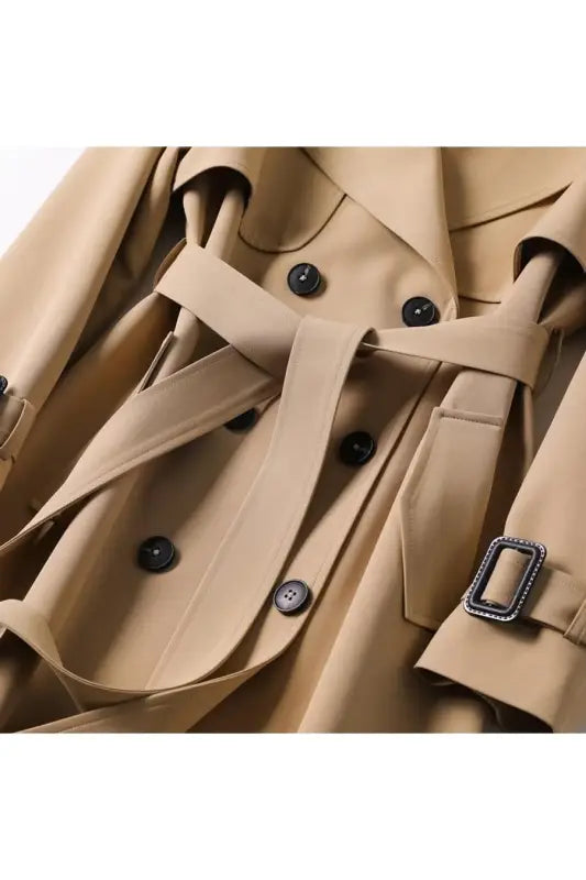 In The Trenches Long Belted Trench Coat With Lining