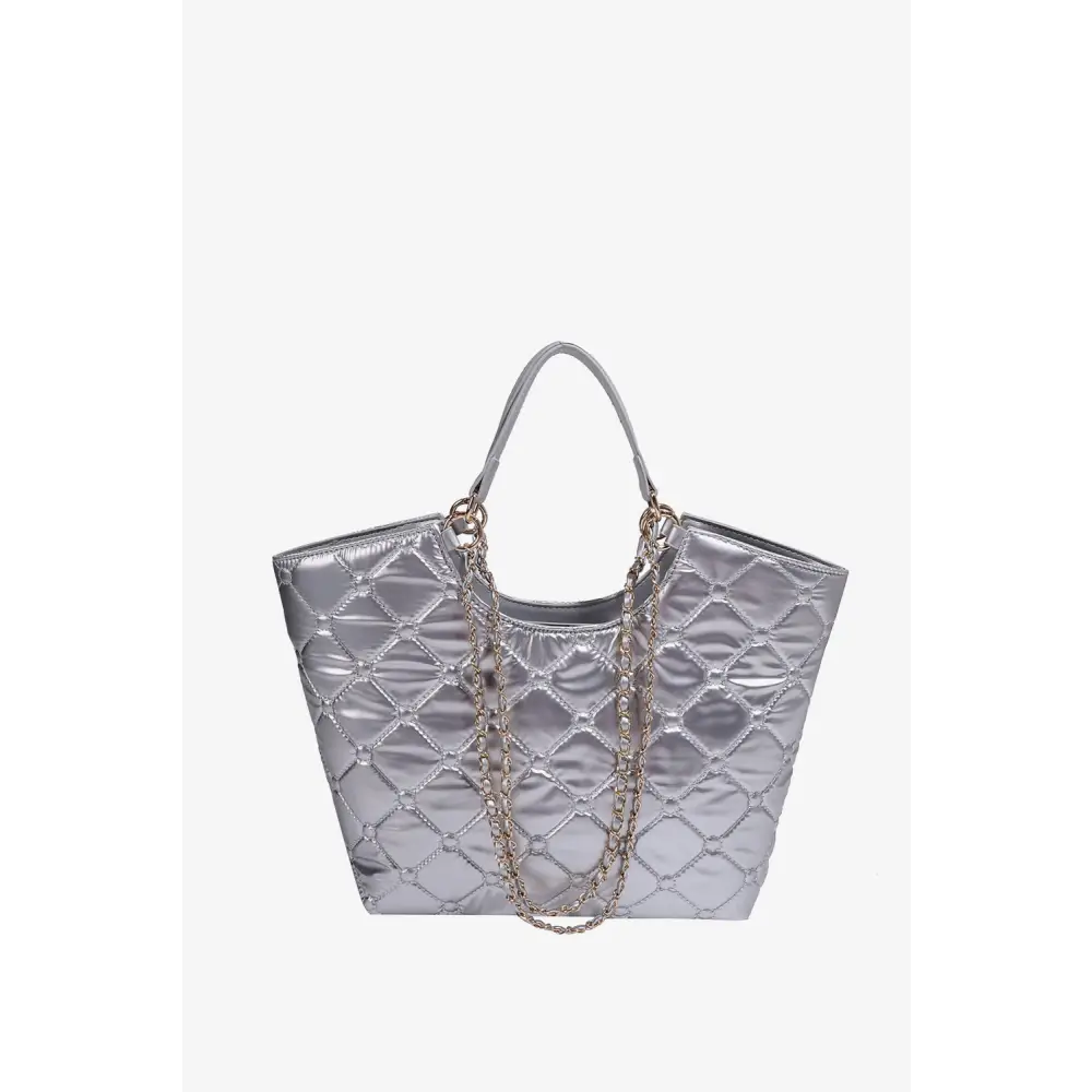 It’s In The Bag PU Leather Handbag - Silver - Handbags