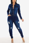 It’s Destiny Ripped Skinny Belted Jumpsuit (S-2XL) - S
