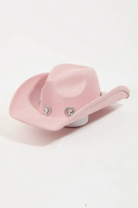 It’s The Rhinestone Pave Heart Cowboy Hat - Pink - Hats