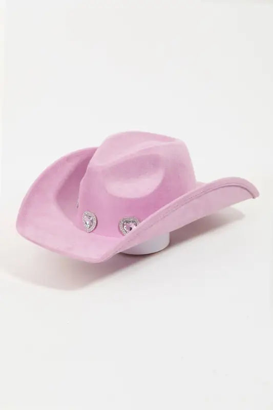 It’s The Rhinestone Pave Heart Cowboy Hat - Purple - Hats