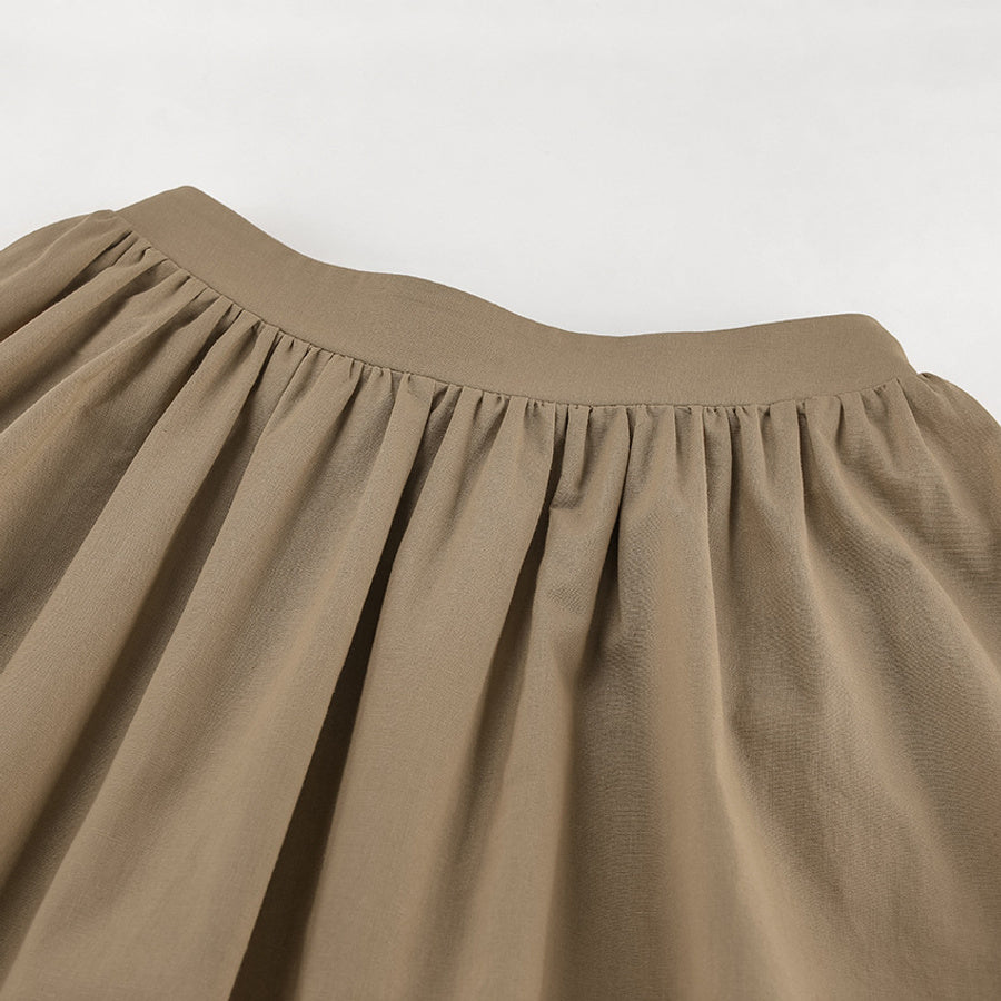 Khaki Tailored Vest & Mini Skirt Set