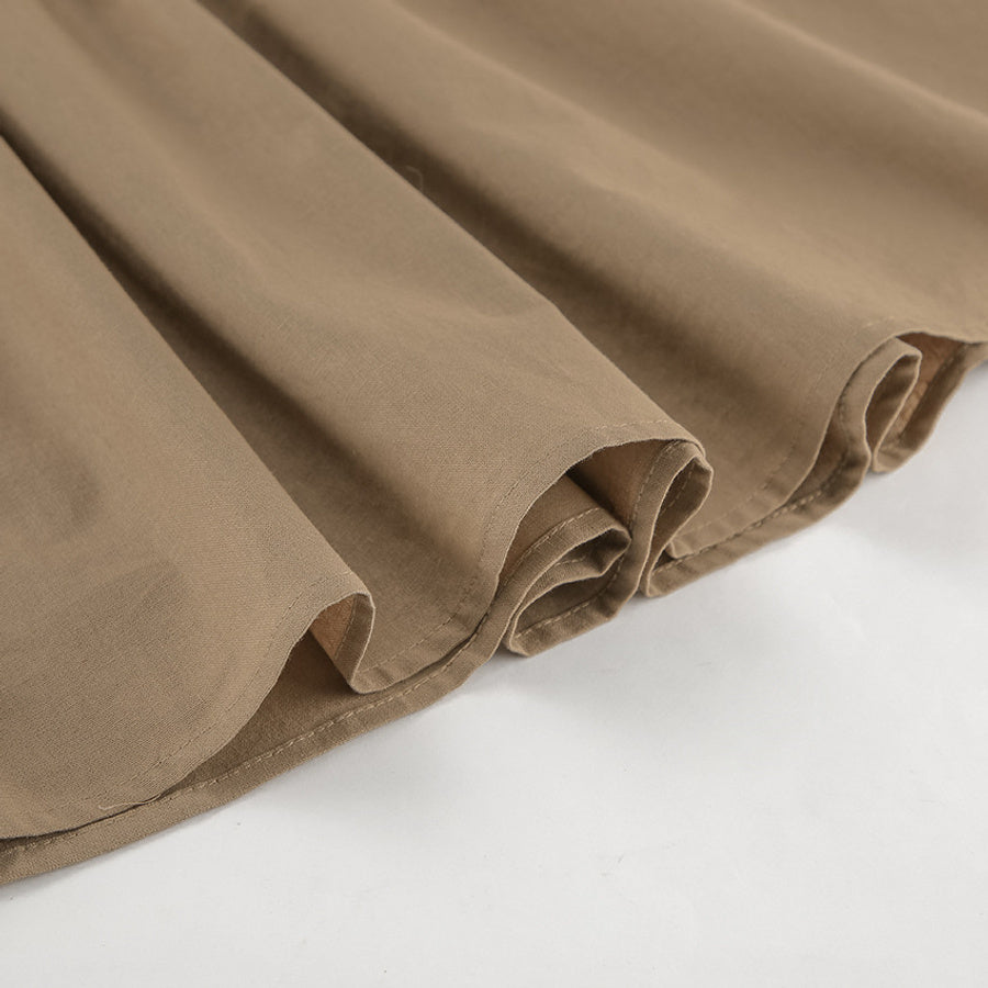 Khaki Tailored Vest & Mini Skirt Set