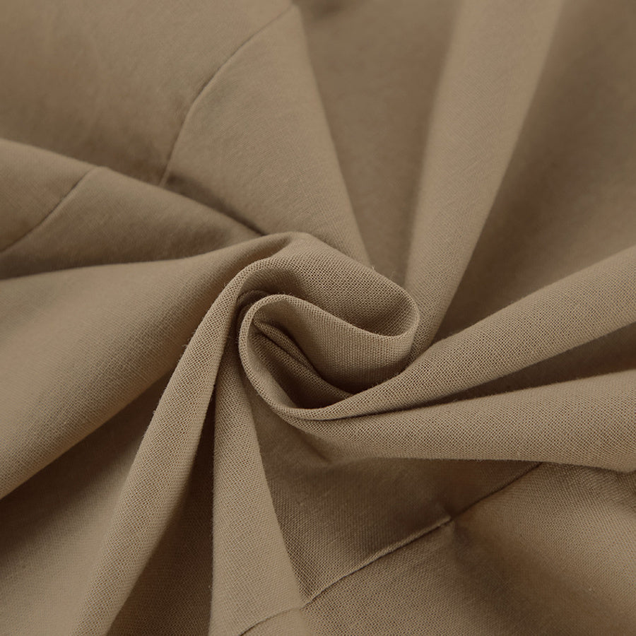 Khaki Tailored Vest & Mini Skirt Set