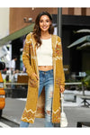 Knitted Flower Hooded Cardigan - M / Yellow - Long Cardigans