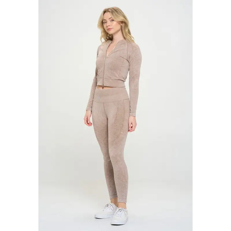Ladies Choice Ribbed Knit Tracksuit - Leggings Sets