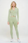 Ladies Choice Ribbed Knit Tracksuit - S / Light Green