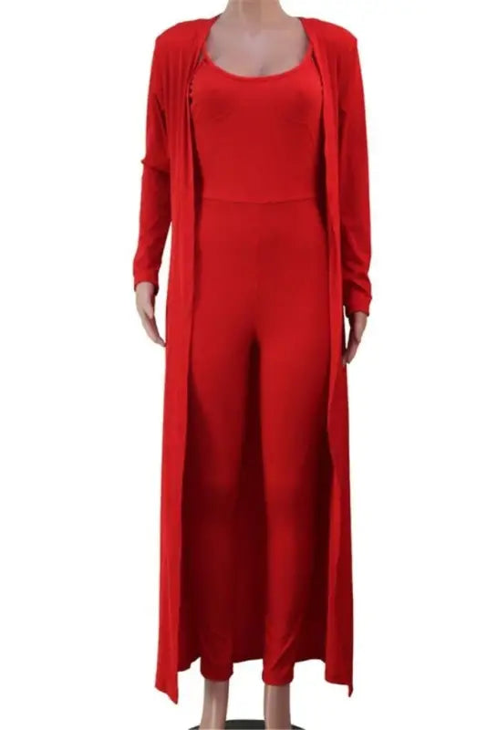 Leading The Way Jumpsuit/ Long Cardigan - Jumpsuit Sets