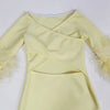 Lemonade Feather Detail Sleeve Midi Dress - Dresses