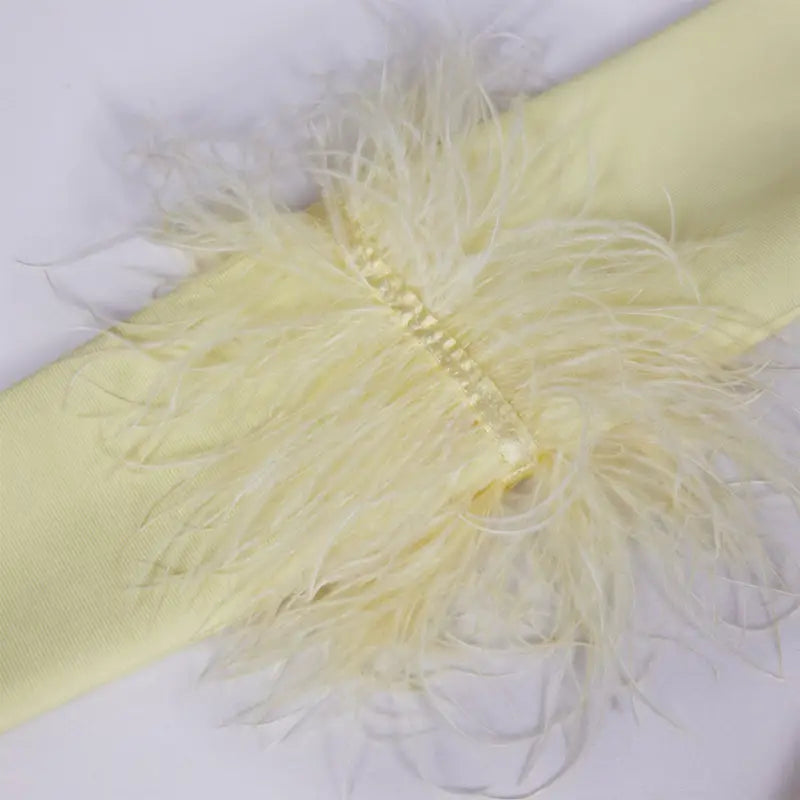 Lemonade Feather Detail Sleeve Midi Dress - Dresses