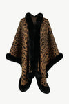 Leopard Open Front Poncho - One Size / Terracotta - Ponchos